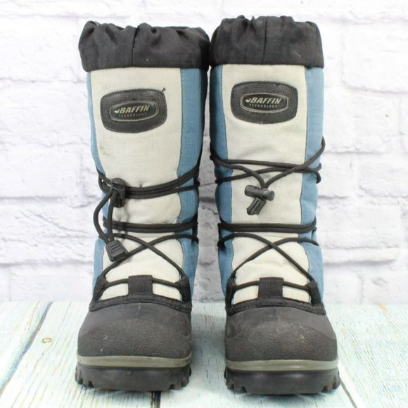 Baffin Technology Blue Nylon Lace Up Pull On Snow Boots Size 6 Wide - Picture 4 of 9